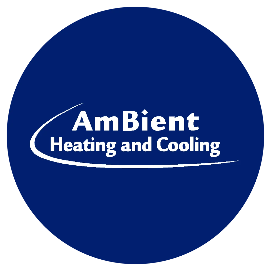 AmBient heating and cooling logo on a blue circle